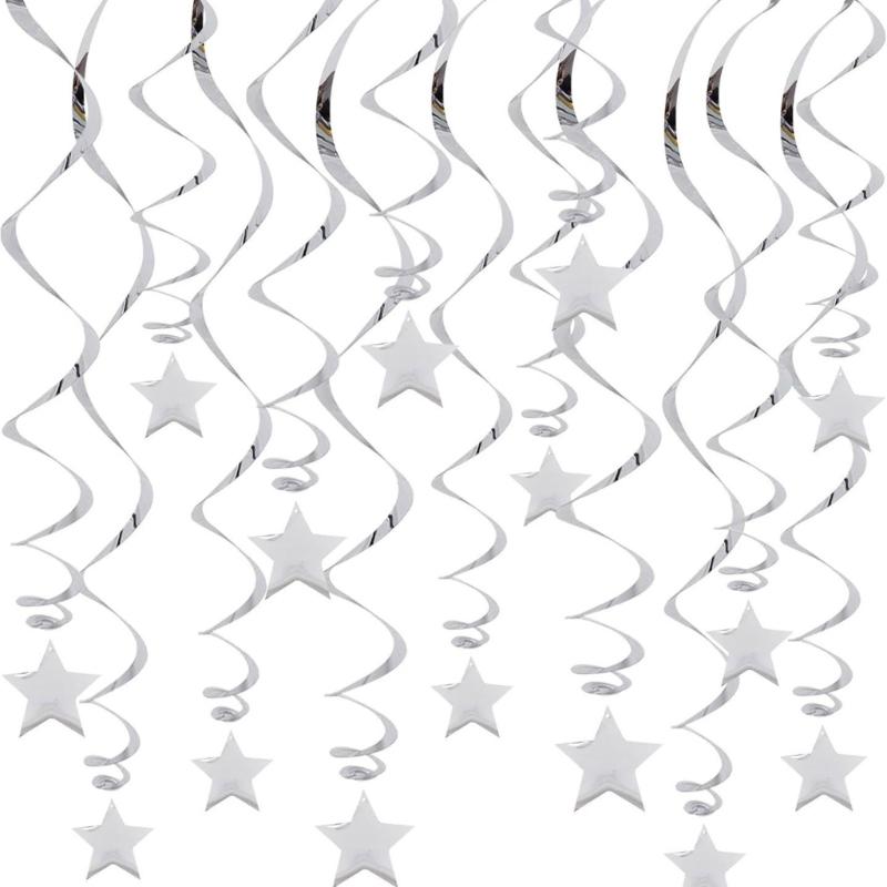 30pcs Elegant Star Hanging Swirls For Festival And Parties Decorations Designed For Easy Installation And Stable Use