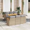 VidaXL Garden Lounge Set with Cushions 7 Pcs Beige Braided Resin Acacia 3327447