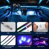 KEVANLY Car Ambient Lights 10 in 1 Footwell Universal RGB Atmosphere Lamps USB APP Remote Cigar Lighter for Tesla Model 3 Y S X