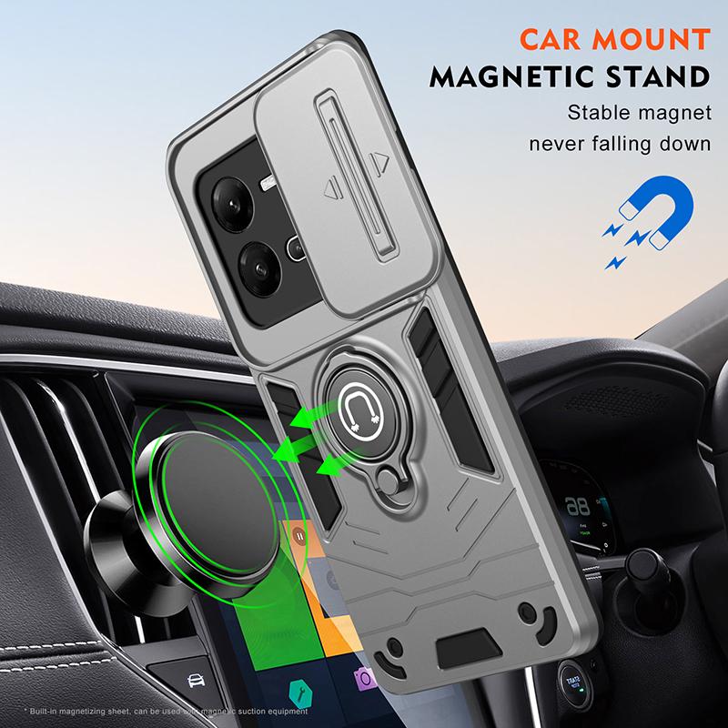 Magnet Charge Armor Men's Phone Case For VIVO V25 V25E V27 V29 V30 Pro Fundas Bumper Soft Silicon Hard Cover For VIVO V27 Pro