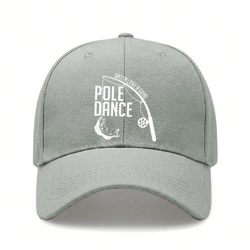 Fishing Lover Baseball Cap - "Pole Dance" Graphic Print Polyester Adjustable Breathable Casual Outdoor Sports Hat For Men Women
