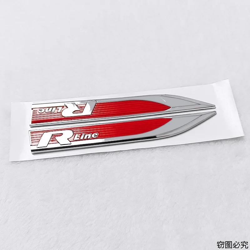 16.2x2cm Car Side Fender Emblem Sticker for Volkswagen VW Rline Logo Golf 5 6 7 Polo Passat Touareg Tiguan Scirocco Accessories zf8