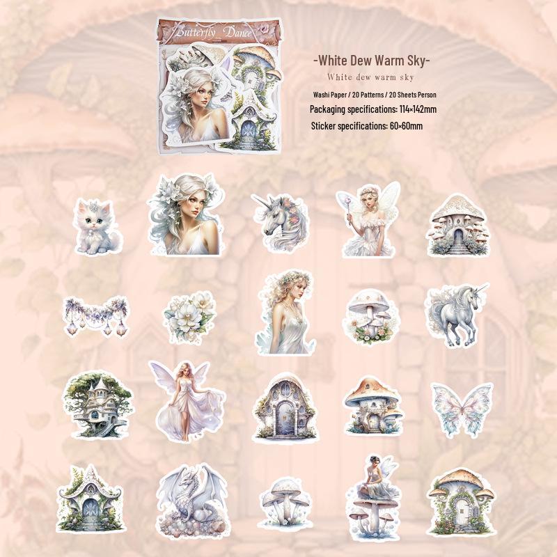 Наклейки  Танец Бабочки  и  Поза Феи : 20 листов европейских и американских пейзажей для DIY-журналов