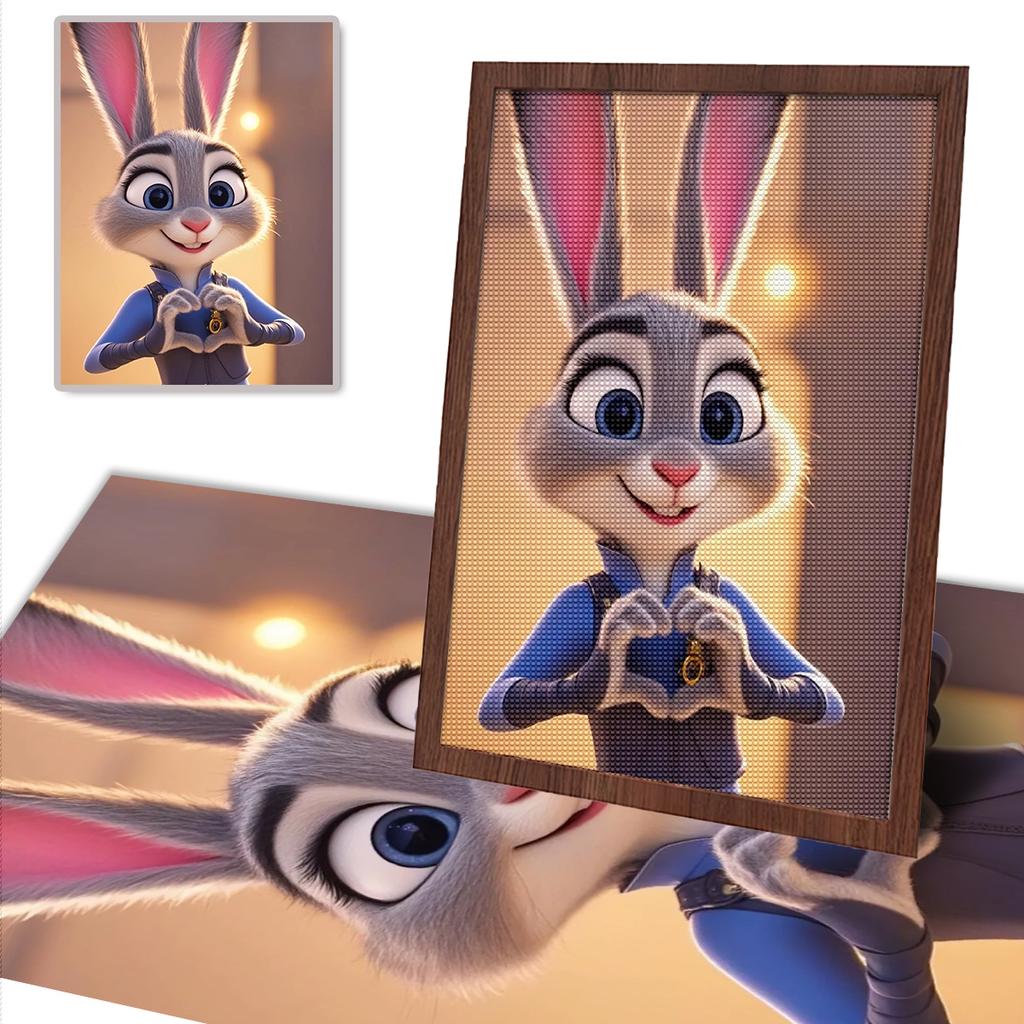 DIY Diamond Painting Cute Rabbit Cross Stitch Kit Mosaic Art Diamond Painting Full Circle Diamond Home Decoration