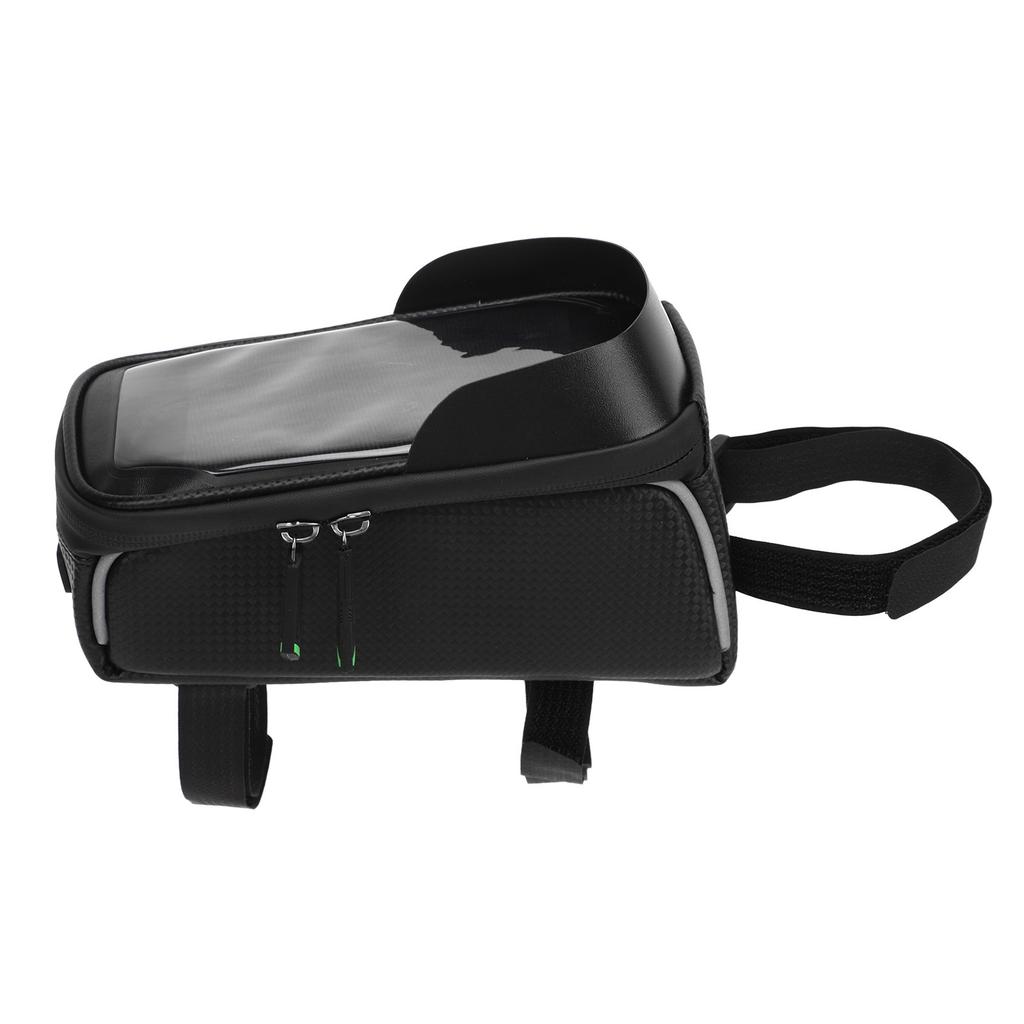 Bike Phone Front Frame Bag Black Top Tube Bike Bag Waterproof Bike Phone Mount for Bike Mountain Bike