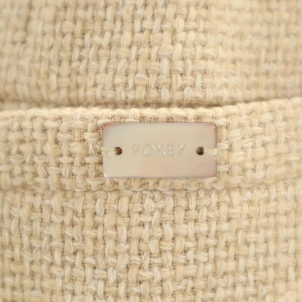 FOXEY Made In Japan 7 Minutes Sleeve Basketweave No Color Jacket 38 Beige Women Used