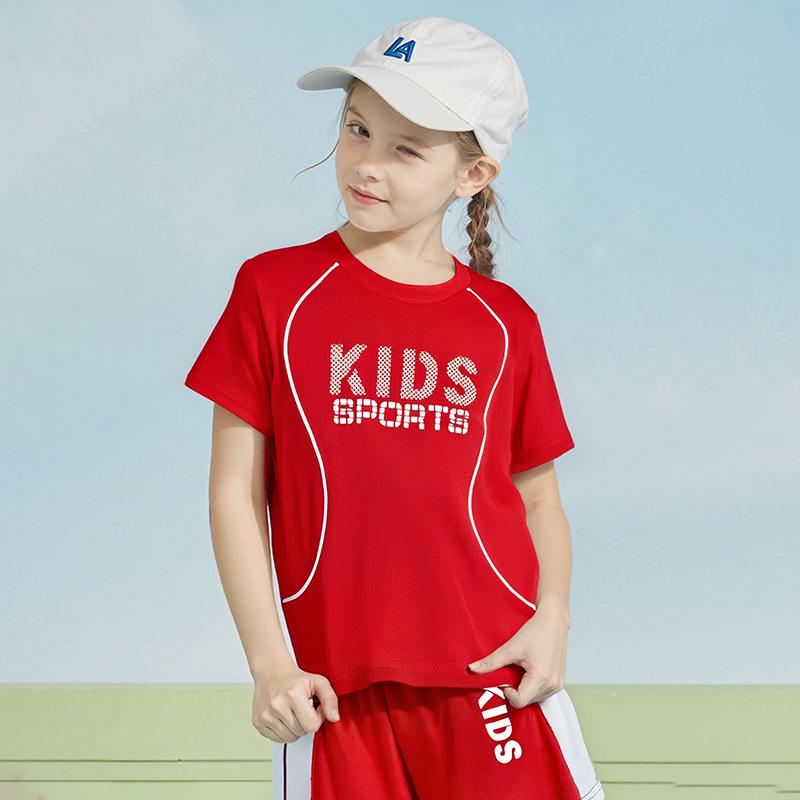 Kids' Quick-Dry Breathable Sports Set: Short Sleeve T-Shirt & Shorts for Soccer - Boys & Girls Summer Activewear