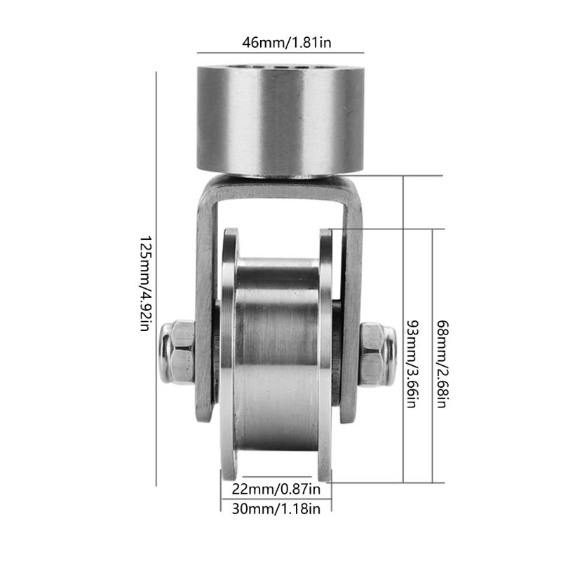 V/H Type Swivel Pulley 304 Steel Tractions Wheel Pulley Block Quiet Pulley Roller Tractions Wheel Slidings Gate Roller