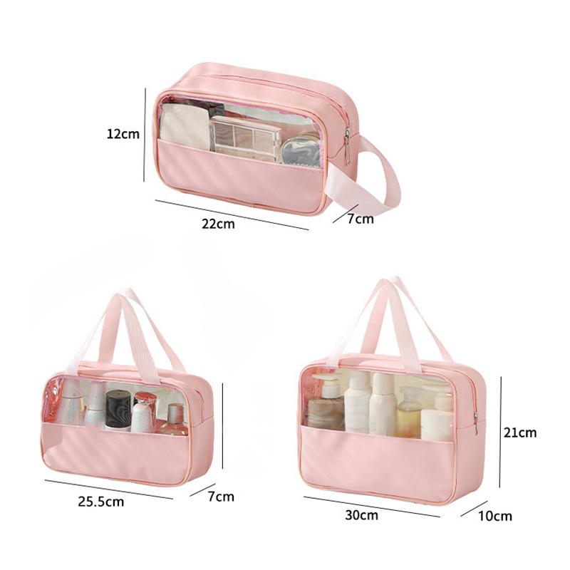 Portable Travel Cosmetic Bag Women Transparent Makeup Bag Large-Capacity Bath Wash Bags Multifunction Waterproof Storage Case