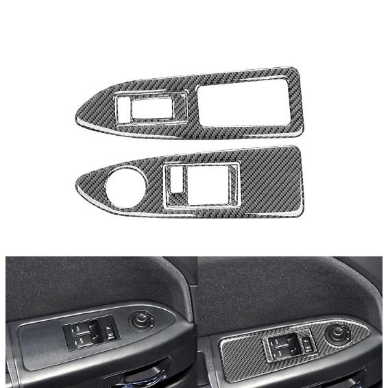 Autocolant autocolant pentru panou de comutator de ridicare a geamului auto pentru Dodge Challenger 2008 2009 2010 2011 2012 2013 2014 Fibră de carbon