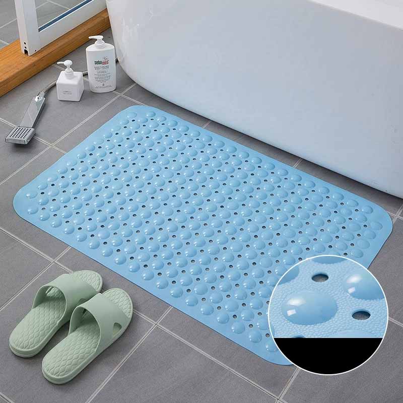 PVC Non-Slip Bath Mat with Suction Cups Shower Bathtub Mat Anti-Fatigue Bathroom Floor Mat Massage Foot Pad