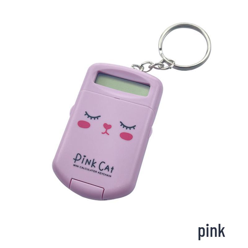 Cartoon Animal Flip-Top Mini Calculator Pendant for Kids
