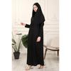 Schwarzes, einteiliges, einfach zu tragendes Gebetskleid mit Kopftuch
