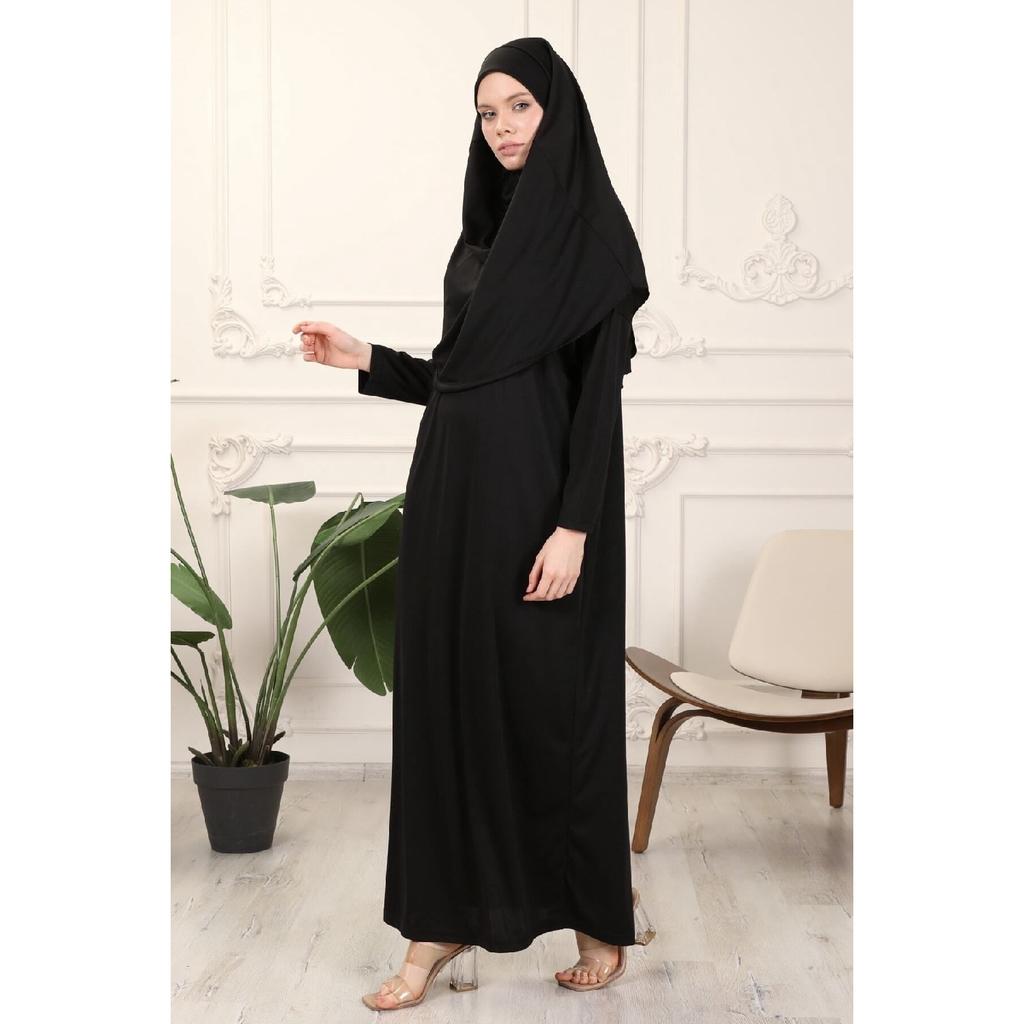 Rochie de rugăciune neagră dintr-o singură bucată, ușor de utilizat, cu basic