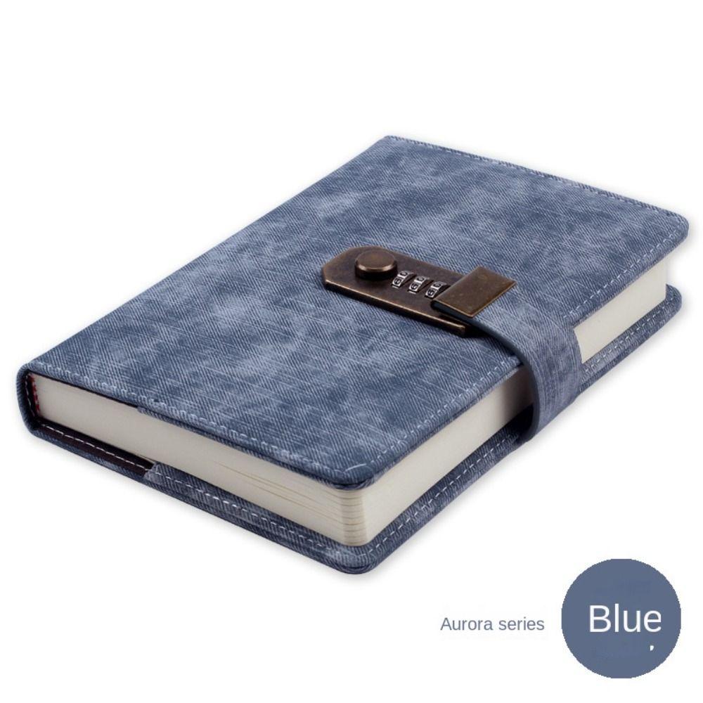 PU Leather Cover Diary Book with Lock Simple Atmosphere A5 Notebook  Students