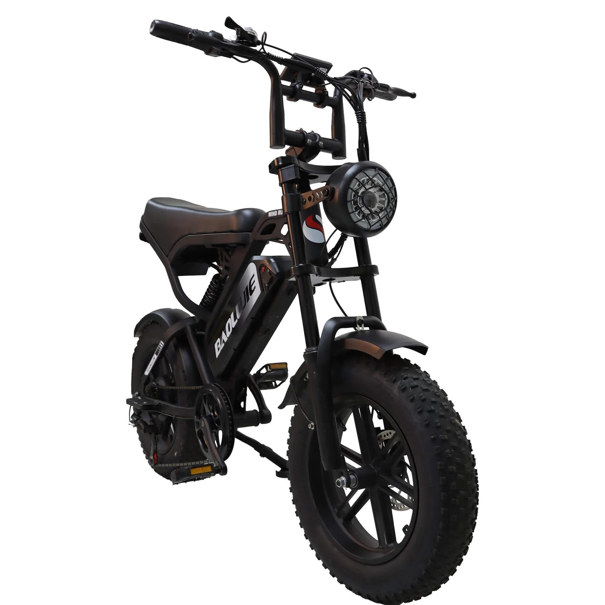 BAOLUJIE F2 Fully-Suspension Elektrofahrrad, 48V 13Ah Abnehmbarer Akku, 16 x4.0  Reifen grau