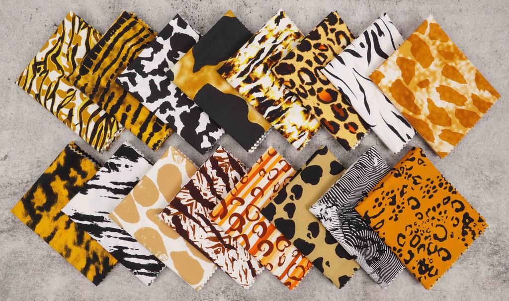 Soimoi 16 Pc Fat Quarter Bundle- Animals Print 18"x 22" DIY Patchwork- 100 Cotton Pre-Cut Quilting Fabric
