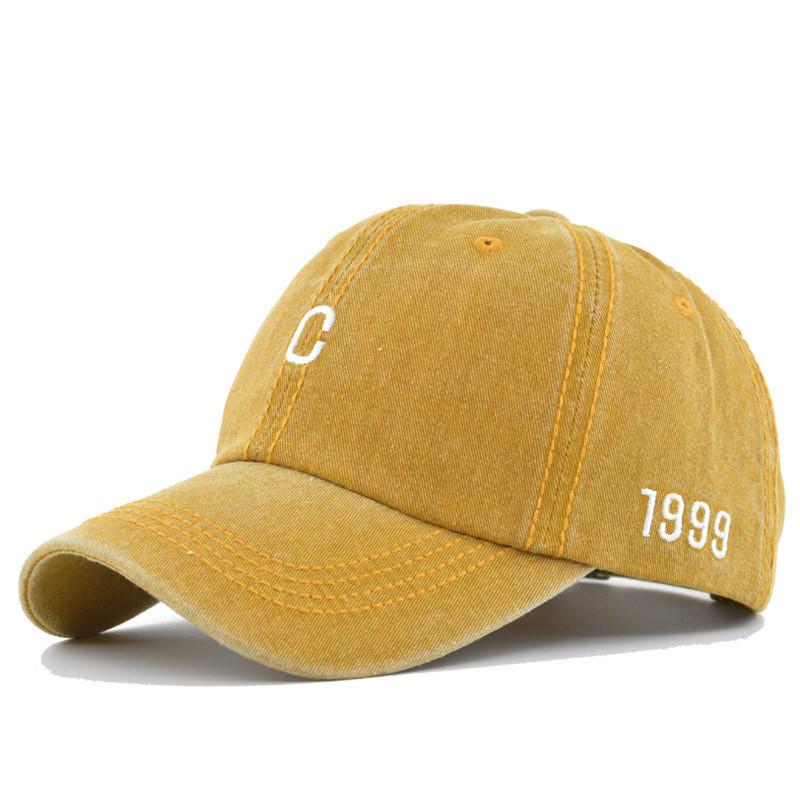 Cap Unisex Baseball Vintage Style Cotton With Embroidered Letter C Logo Hat Sun
