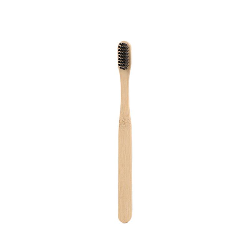 Custom Logo and Packaging Kids Square Handle Soft Eco Natural Biodegradable Bamboo Toothbrush чёрный