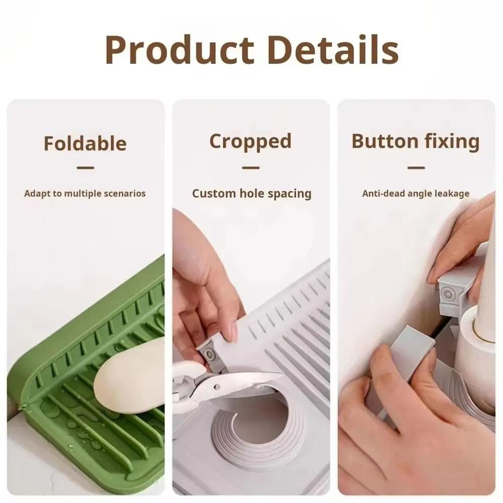 Non Slip Silicone Sink Drying Mat Quick Dry Water Drip Catcher Countertop Protector  Kitchen