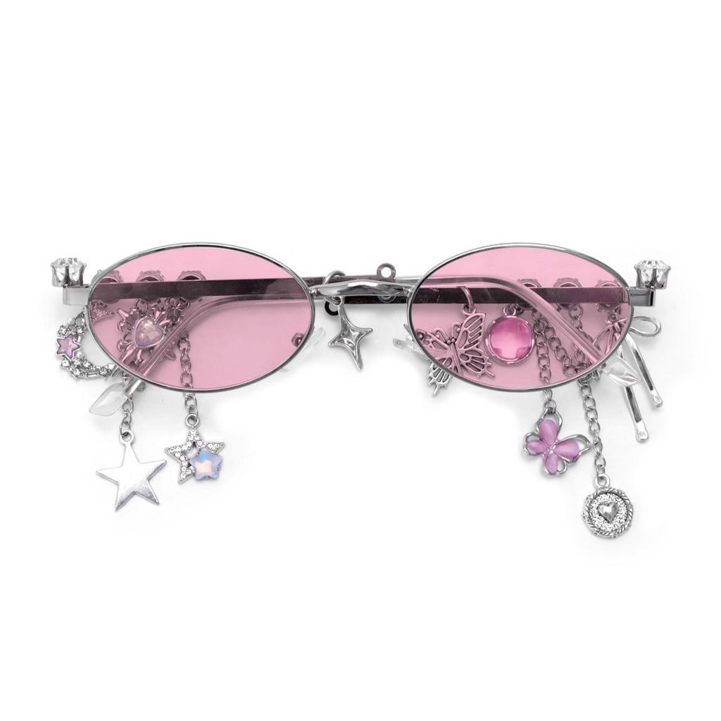 Módní Sladké Cool Pikantní Dívčí Brýle Sakura Módní Hvězda Diamant Malý Rám Eliptické Brýle pro Ženy Brýle