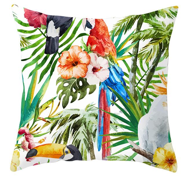 

Tropical Plant Parrot Bird Pillow Cover Home Sofa Pillow Cover Car Pillow Cover Premium Durable Quality Useful 45*45cm