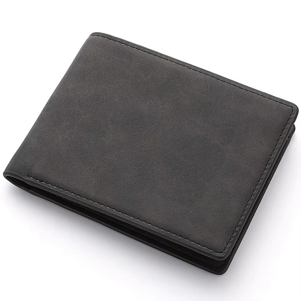 Fashionable Multi-Card Slot Wallet for Men Folding Large Capacity Coin Purse Short Wallet in PU Leather