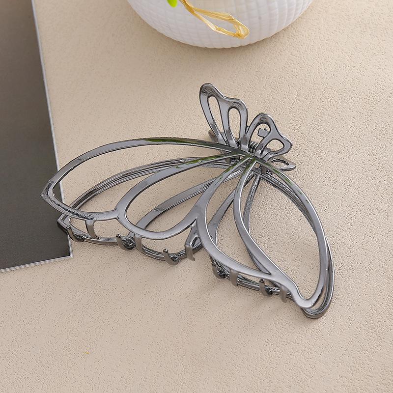 Pinza a morsetto in metallo ad alto livello con fiocco per capelli 2024 per donna: Pinza per Capelli a Forma di Squalo, Grande, Elegante, Stile Freddo, per la Nuca