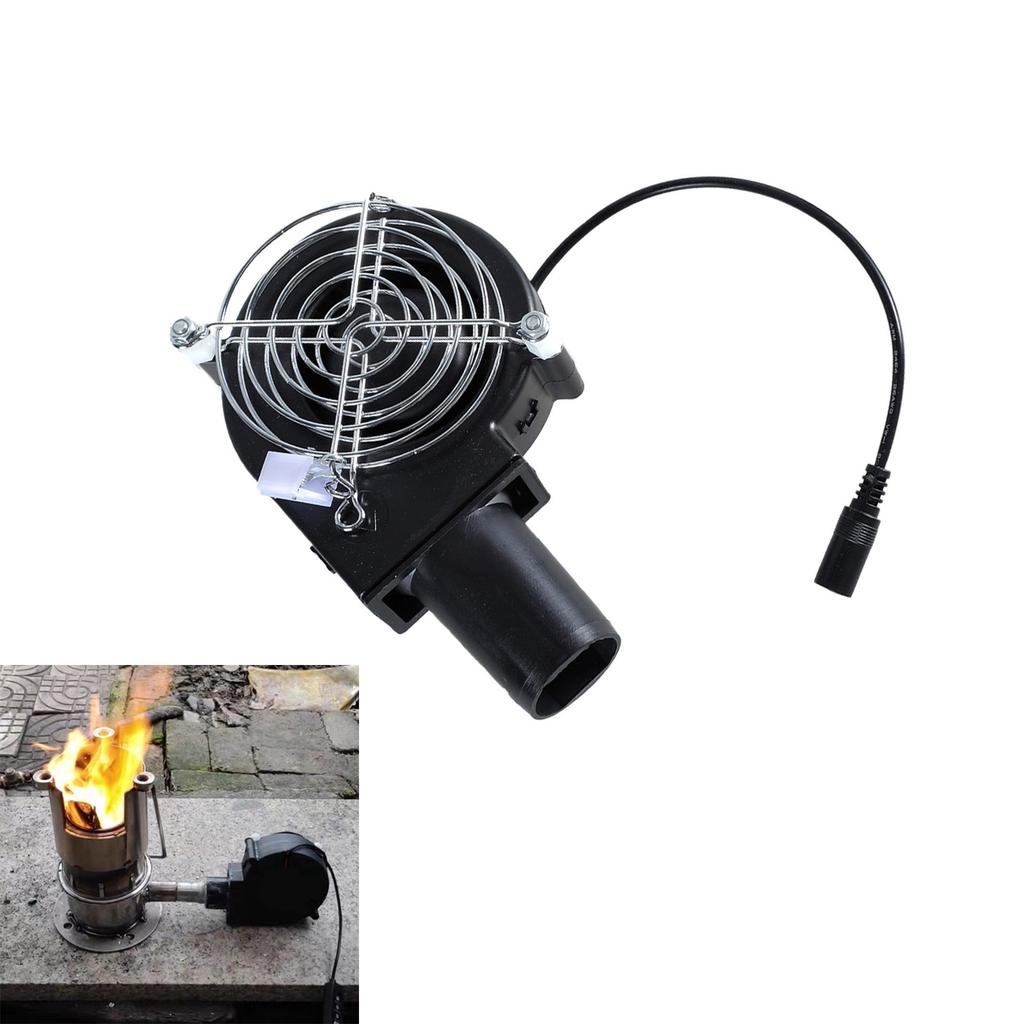 Camping Cooking Air Blower Fan 12V 5.5x2.1mm Double Balls Bearing for DIYer Cooling BBQ Grill Projects Adjustable Speed