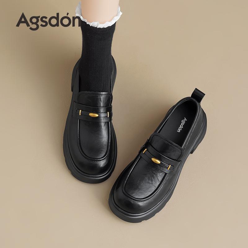 Platform Loafers Women's New Winter Great-looking with Skirts British Style Small Leather Shoes Single Shoes