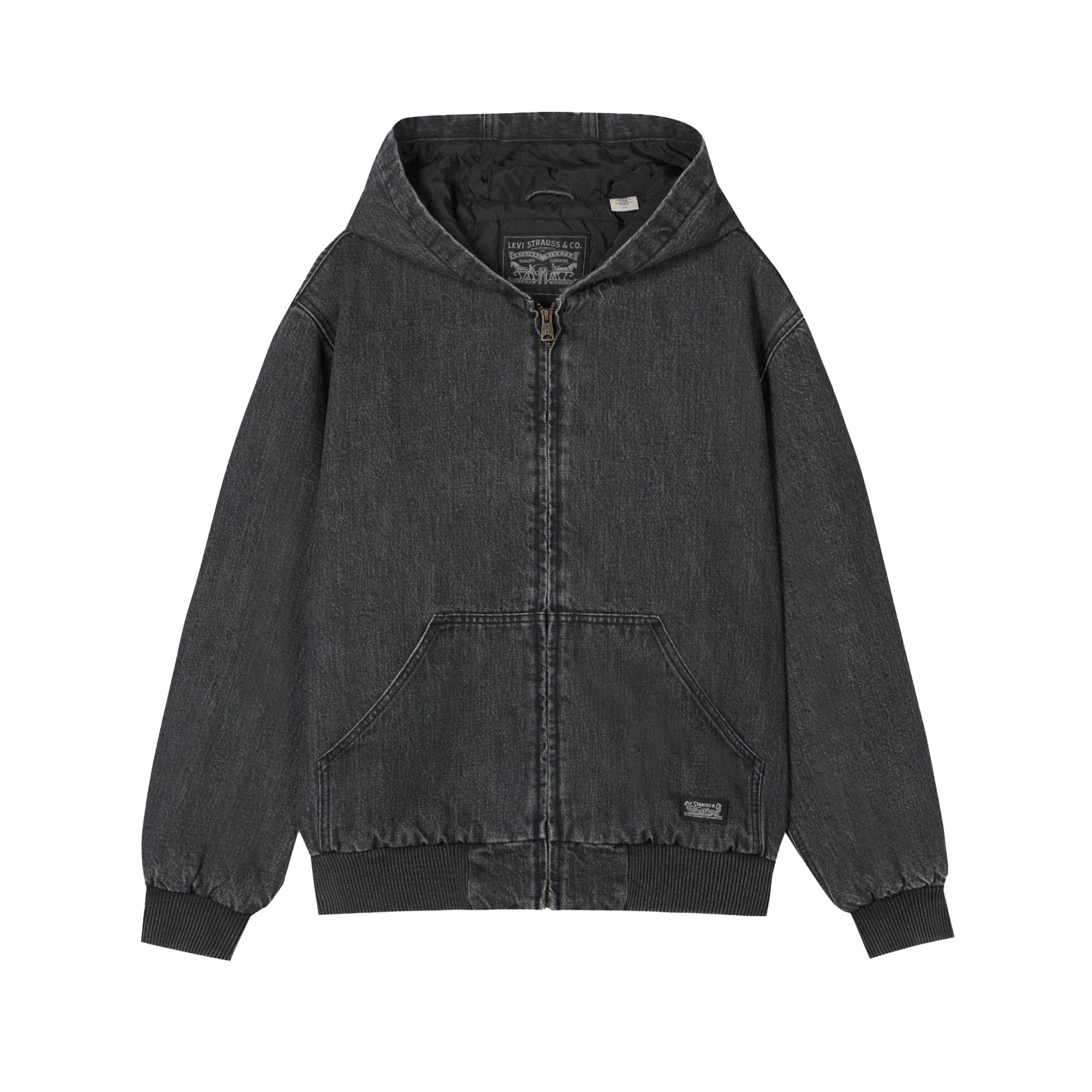 Levi`s Jackets Unisex Black Hooded Moderate