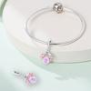 Original Copper Charms Luxury Pink-Winged Firefly Pendant Beads Fit Bracelet Diy Women Making Delicate Gift