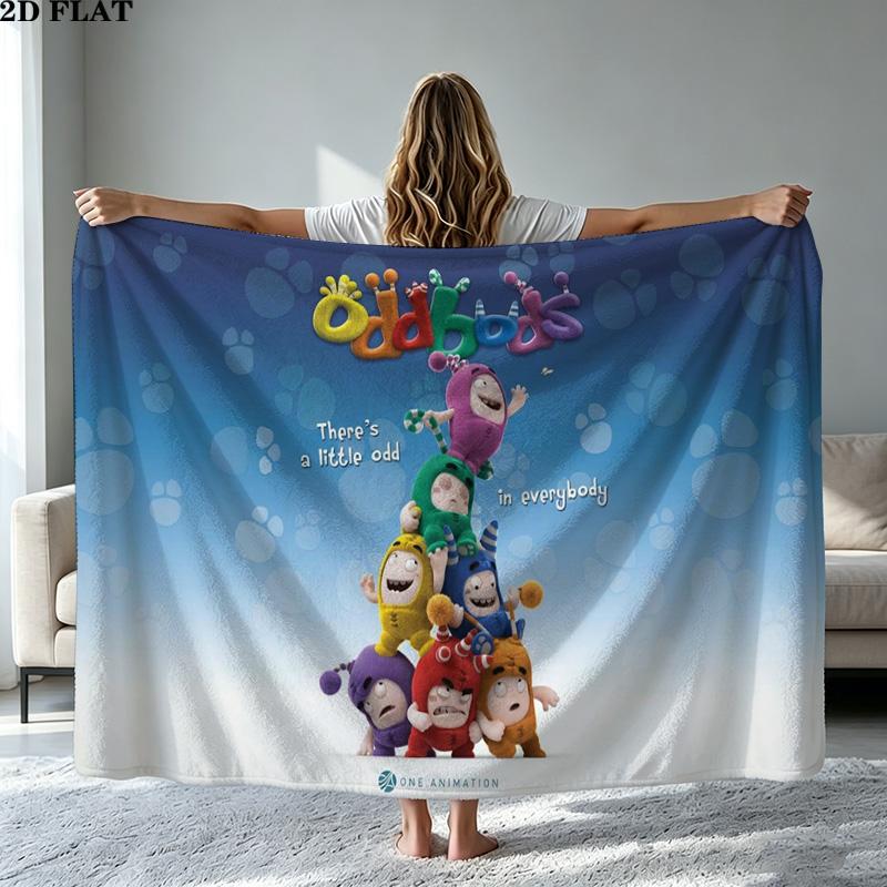 Oddbods Flanelldecke mit Aufdruck Hohe Qualität Warm Gemütlich Decke für Alle Jahreszeiten Perfekt für Geschenke Heimdekoration