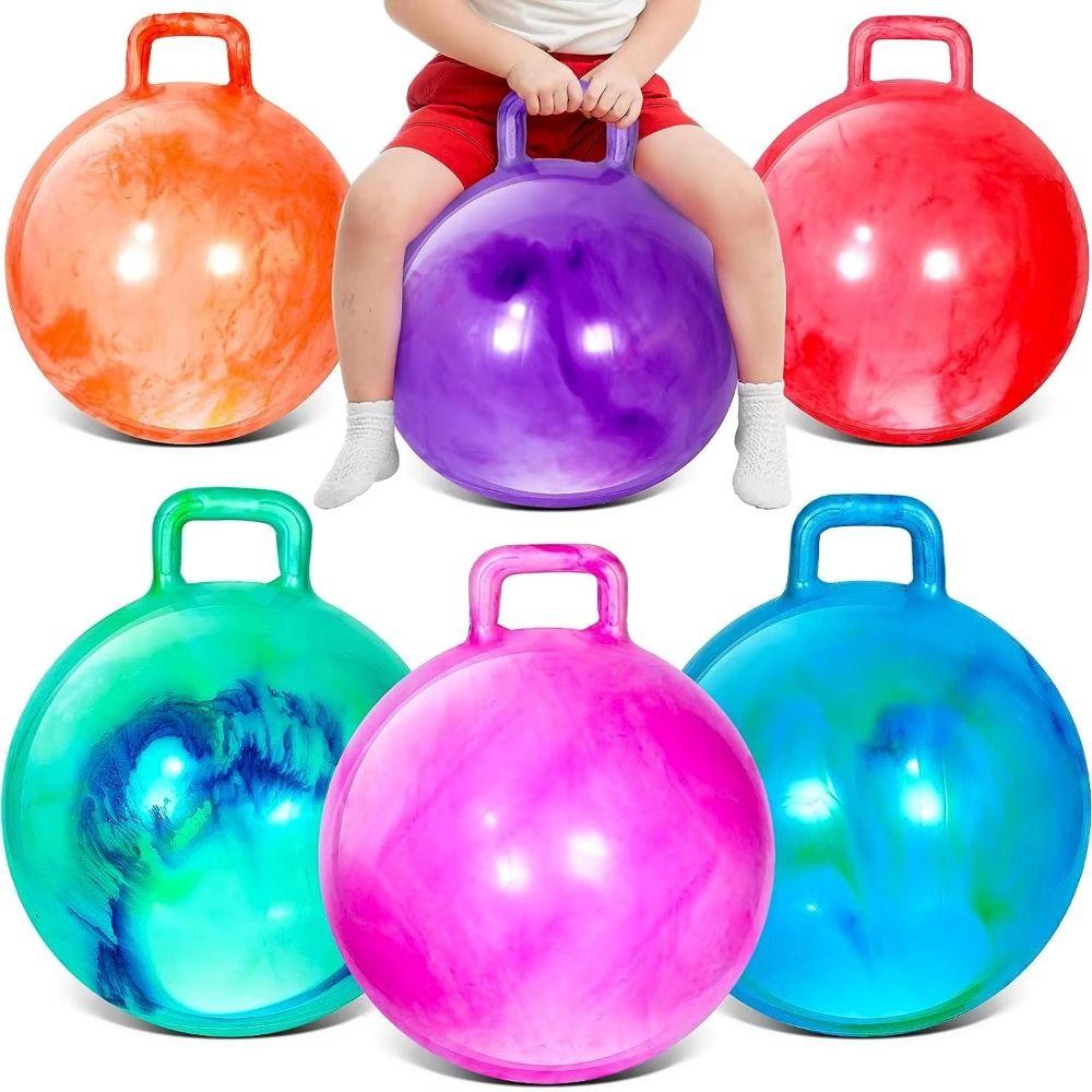 Inflatable Bouncing Ball With Handle Jumping Ball Outdoor Fun Hopper Ball  Children Gift