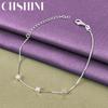 Fine 925 Sterling Silver Small Square Bracelet For Women Wedding Party Fashion Charm Jewelry