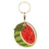 Adorable Leather Fruit Leaf Keychain: AirTag Case & Access Card Holder