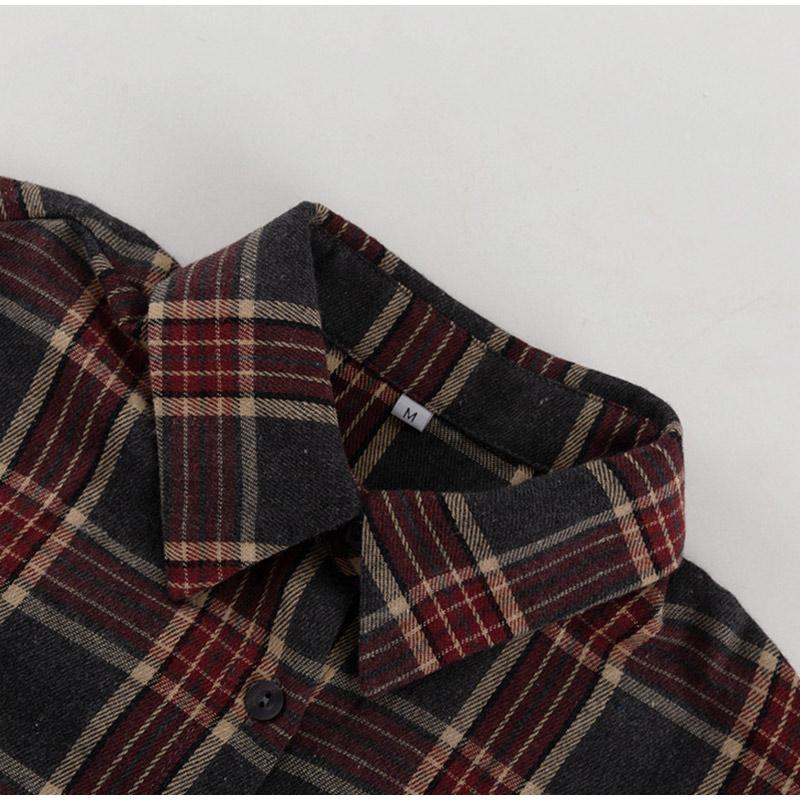 Loose Plaid Long Sleeve Shirt and Half Skirt Set Women's Versatile Turn-down Collar Wide Waist Belt 2025 Spring New