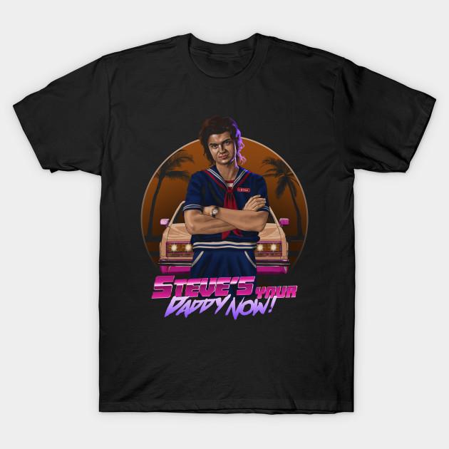 

Men Black Print T-shirt Steve S Your Daddy Now No-Cut Transfer Paper Print Cotton Tshirt 3XL чёрный