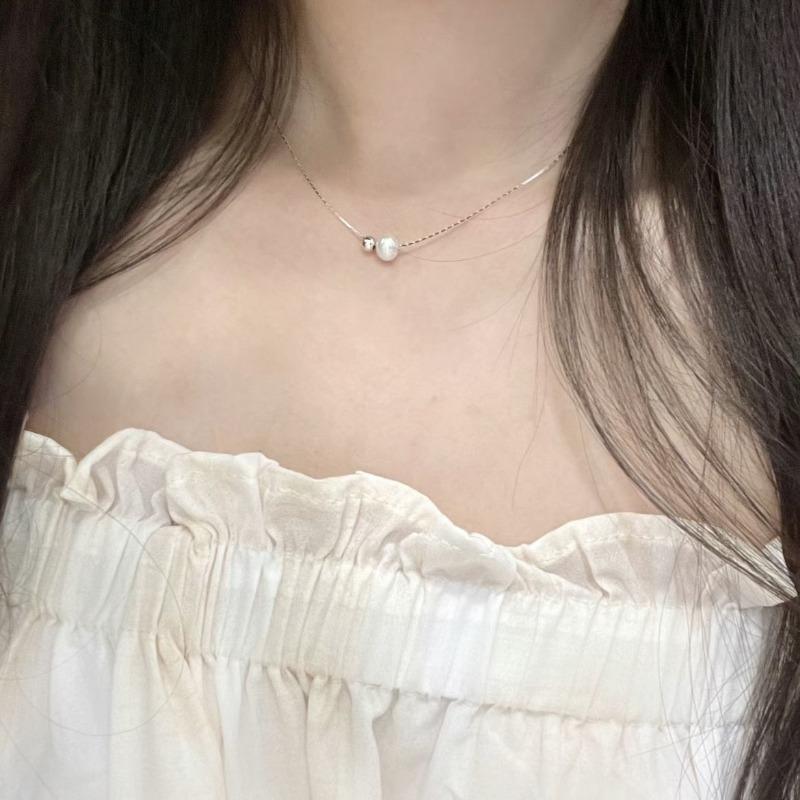 Exquisite Minimalist Single Pearl Clavicle Necklace For Women Fashion Jewelry