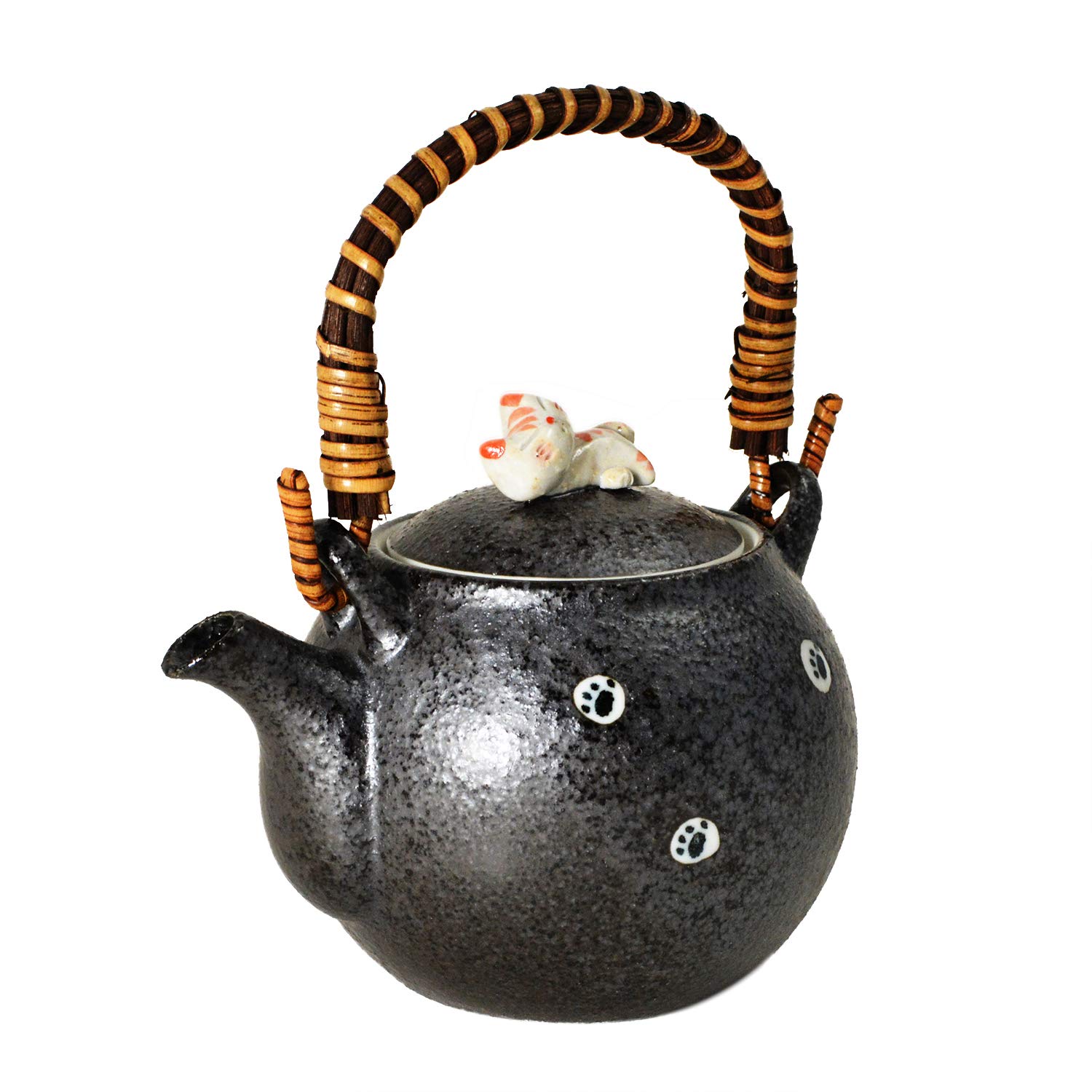

Mino Ware Edoya Goodnight Cat Teapot E-00208 Black