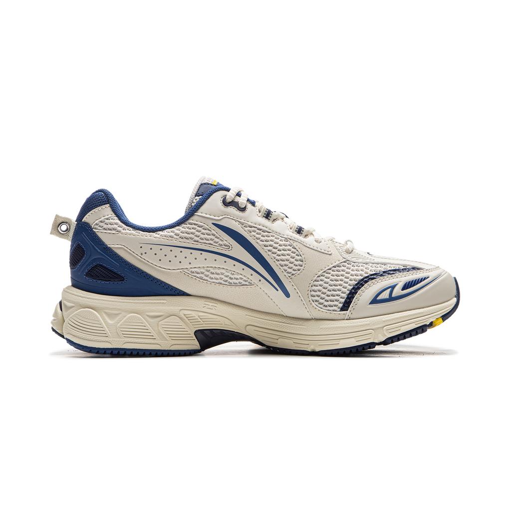 Li Ning Fuyiao 2.0 Klassisch Retro Doppelte Dämpfung Stabile Unterstützung Rutschfest Abriebfest Low-Top Laufschuhe Herren Laufschuhe Grau Blau ARXU001-2