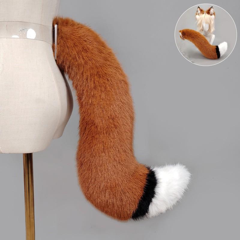 Y2K Anime Wolfsohr Stirnband Schwanz Set Cosplay Kostüm Party Tier Rollenspiel Plüsch Accessoire