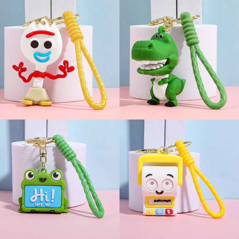 Figure Keyring Woody Buzz Lightyear Jessie Doll Pendant Car Keychain Birthday Christmas Gift for Girls Kids