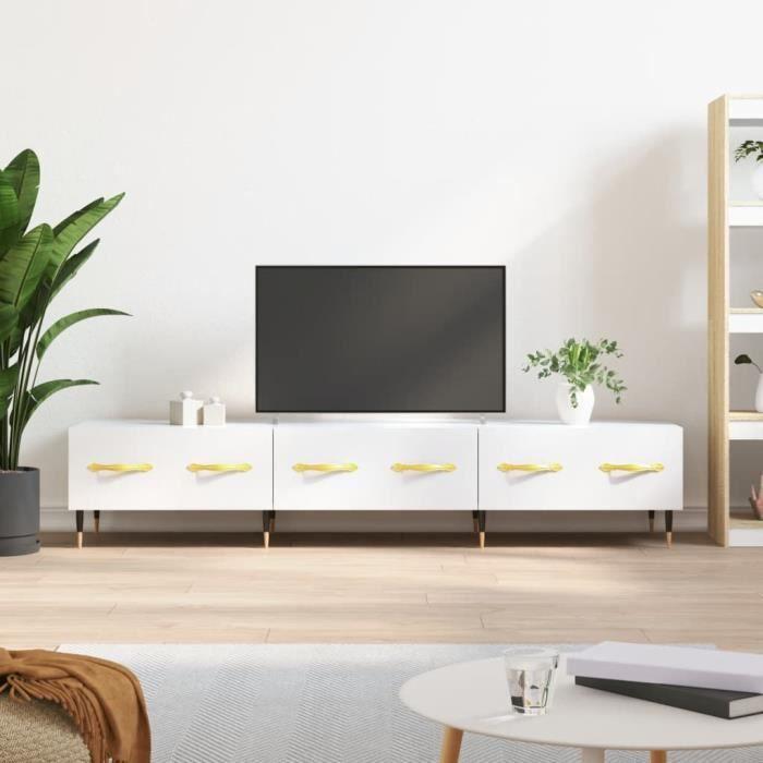 VidaXL Meuble TV blanc brillant 150x36x30 cm bois d'ingénierie 829134