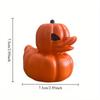 Orange Pumpkin Shaped Duck Resin Halloween Decor Cute Festive Home Party Miniature Ornament Thanksgiving Gift Desk Decoration