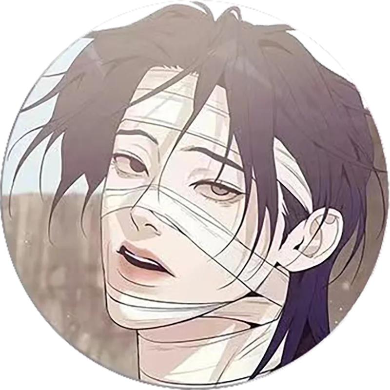 

58mm Shell Pearl Boy Creative Fan Art Button Pin Badge Korean Manwha Dooshik Jooha Kang Brooch Fans Collection Gift for Friends