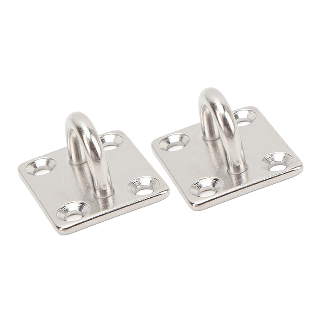 2Pcs Boat Square Pad Eye Stainless Steel Firm Durable Marine SS Pad Hardware for Yacht 30 X 35mm 1.2 X 1.4in