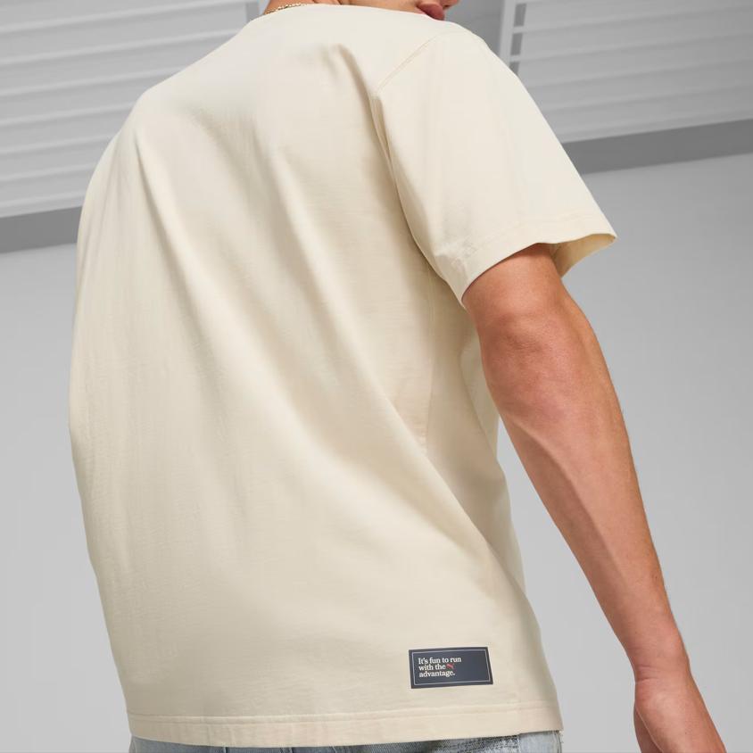 Puma Grafik Club De Course Mode Bequem Weich Kurzarm T-Shirt Unisex Tops Off-Weiß 626729-87