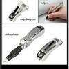 Portable Stainless Steel Folding Nail Clippers Keychain - Mini Flat-edge Pen Style