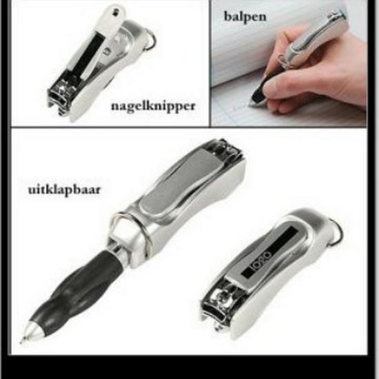 Portable Stainless Steel Folding Nail Clippers Keychain - Mini Flat-edge Pen Style